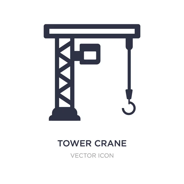 Ícone guindaste torre no fundo branco. Elemento simples ilustratio — Vetor de Stock