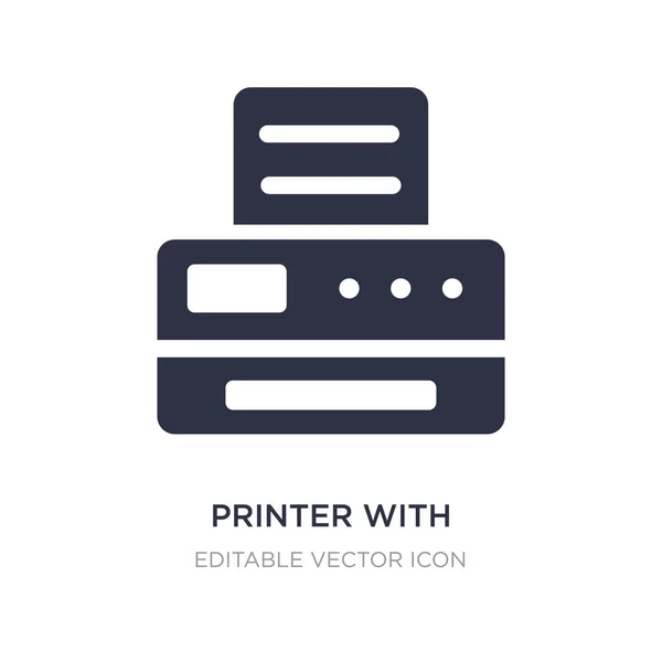 Drucker mit bedrucktem Papiersymbol auf weißem Hintergrund. einfach elem — Stockvektor