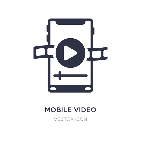 Icône vidéo mobile sur fond blanc. Élément simple illustrati — Image vectorielle