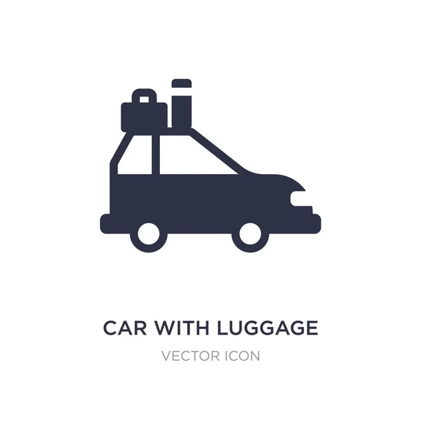 Auto mit Gepäcksymbol auf weißem Hintergrund. Einfaches Element Unlust — Stockvektor