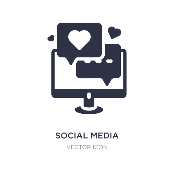 Het pictogram van de sociale media op witte achtergrond. Eenvoudig element illustrati — Stockvector