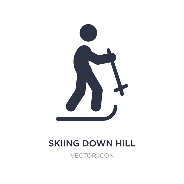 흰색 바탕에 언덕 아이콘 아래로 스키. 단순 요소 illust — 스톡 벡터