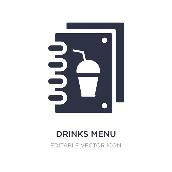 Ícone de menu bebidas no fundo branco. Elemento simples ilustratio — Vetor de Stock