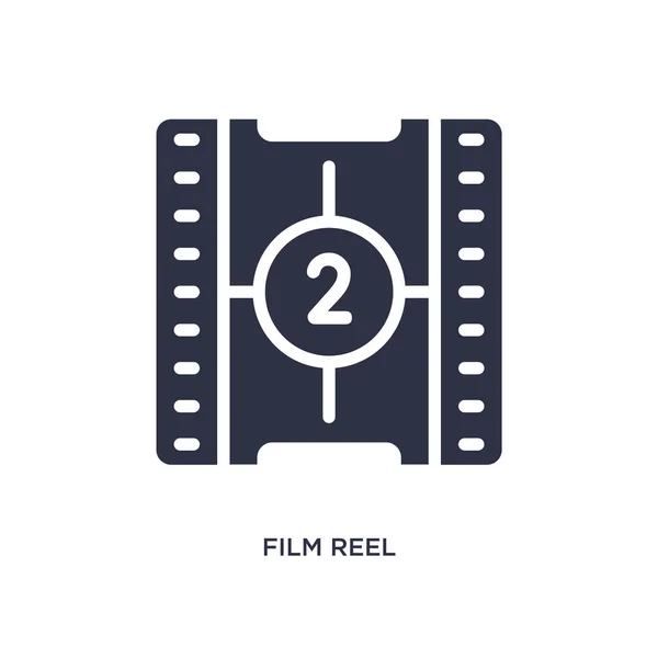 Film reel countdown nummer 2 pictogram op witte achtergrond. Eenvoudige el — Stockvector