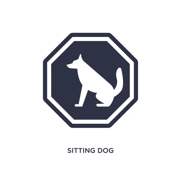 Icona del cane seduto su sfondo bianco. Elemento semplice illustratio — Vettoriale Stock