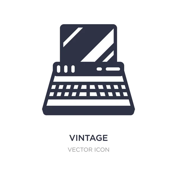 Vintage icono de la computadora personal sobre fondo blanco. Elemento simple — Vector de stock