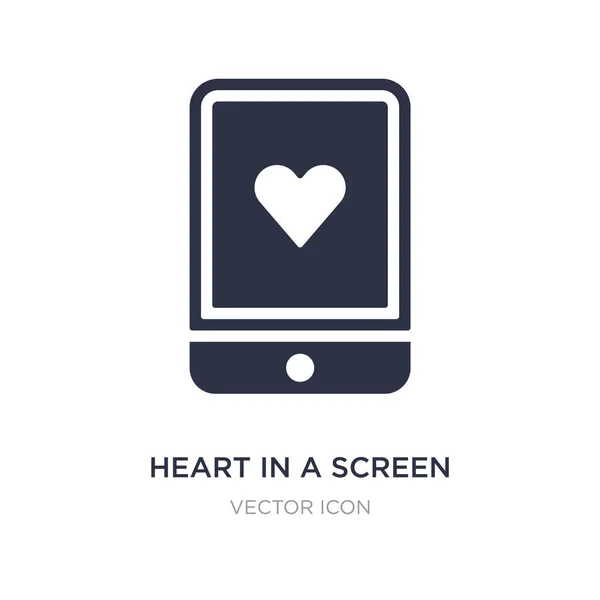 Сердце в иконке экрана на белом фоне. Простой элементный илл — стоковый вектор