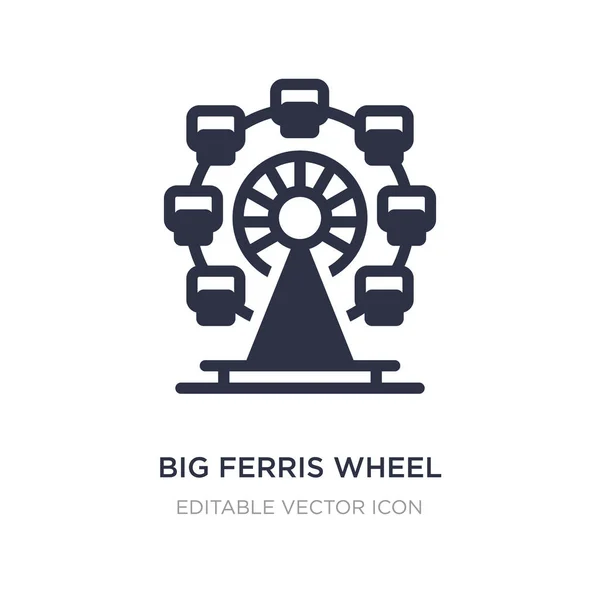 Grande ícone da roda gigante no fundo branco. Elemento simples illust — Vetor de Stock