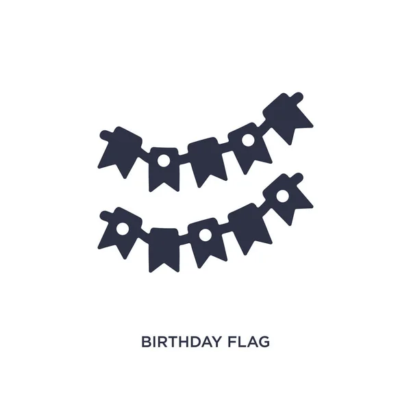 Icono de la bandera de cumpleaños sobre fondo blanco. Elemento simple illustrat — Archivo Imágenes Vectoriales