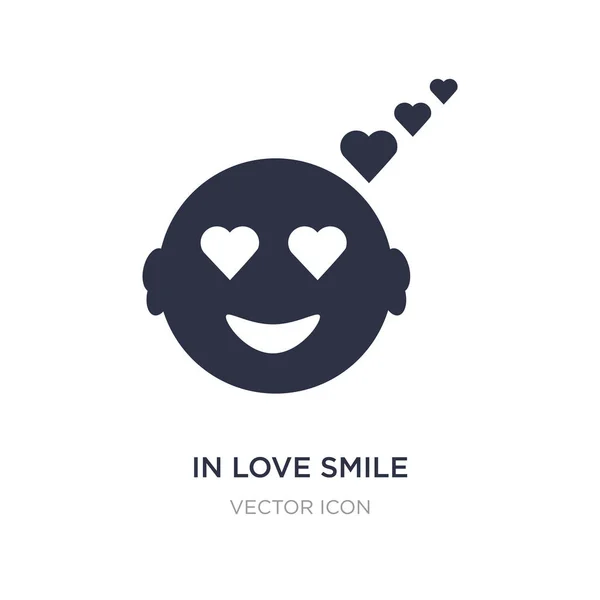 En el amor sonrisa icono sobre fondo blanco. Elemento simple illustrat — Vector de stock