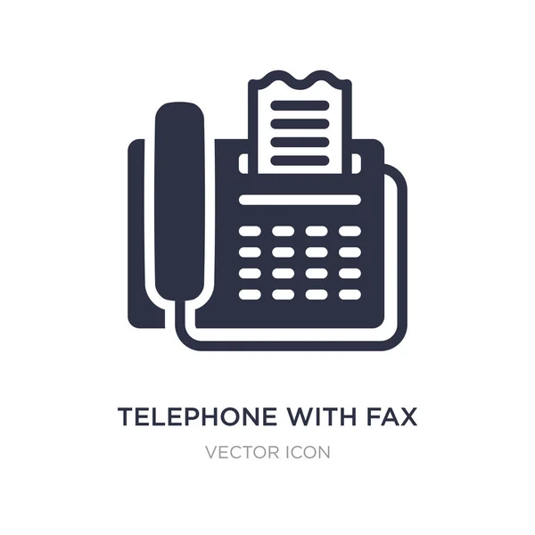 Teléfono con icono de fax sobre fondo blanco. Elemento simple illu — Vector de stock