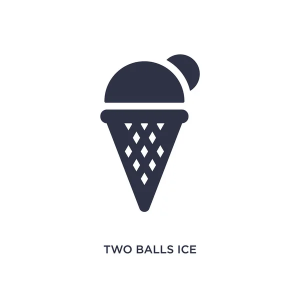 Twee ballen Ice Cream Cone icoon op witte achtergrond. Eenvoudige elemen — Stockvector