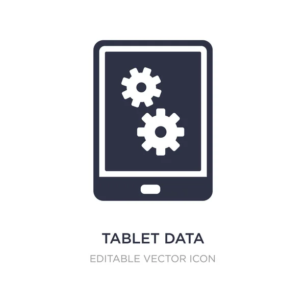 Tablette Daten Einstellungen Symbol auf weißem Hintergrund. einfaches Element — Stockvektor