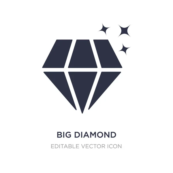 Gran icono de diamante sobre fondo blanco. Elemento simple ilustración — Vector de stock