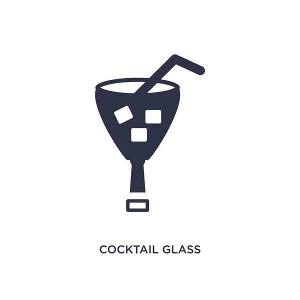Verre à cocktail avec icône de glaçon sur fond blanc. Simple el — Image vectorielle