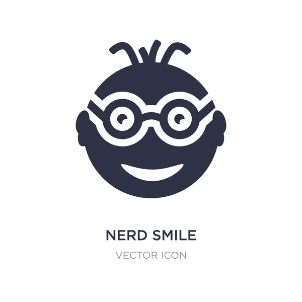 Nerd χαμόγελο εικονίδιο σε άσπρο φόντο. Απλό στοιχείο εικονογράφηση — Διανυσματικό Αρχείο