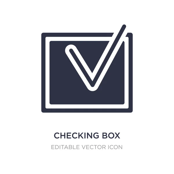 Casilla de verificación con un icono de marca de verificación sobre fondo blanco. Simple e — Vector de stock