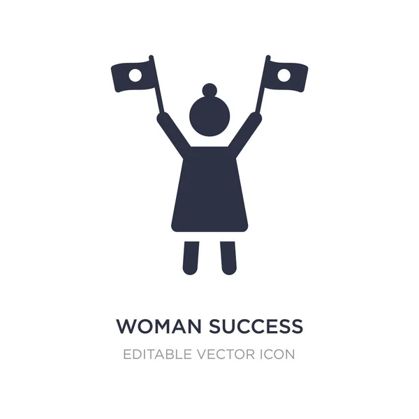 Frau Erfolg Symbol auf weißem Hintergrund. einfaches Element veranschaulichen — Stockvektor