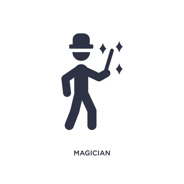 Magician icon on white background. Simple element illustration f — Stock Vector