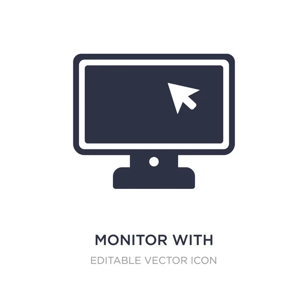 Monitor mit Mauszeiger-Symbol auf weißem Hintergrund. einfaches Element — Stockvektor