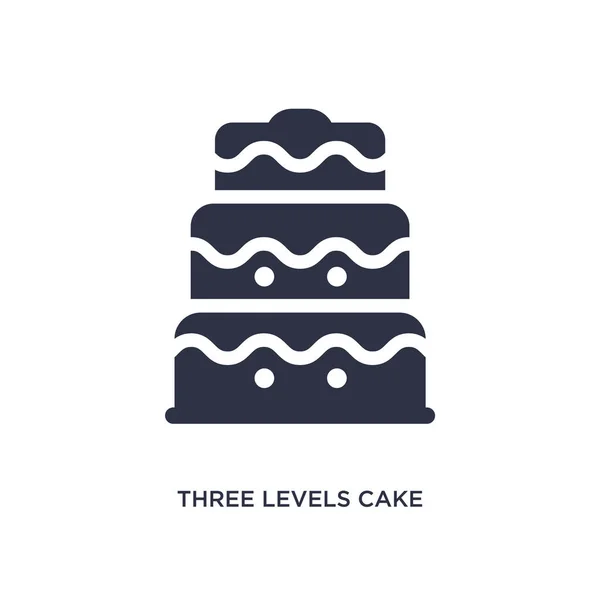 Три уровня торт значок на белом фоне. Простой элементный илл — стоковый вектор