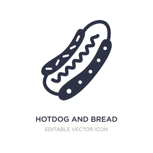 Ikona Hotdog i chleb na białym tle. Prosty Illust elementu — Wektor stockowy