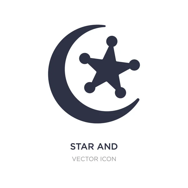 Estrella y luna creciente icono sobre fondo blanco. Elemento simple — Vector de stock