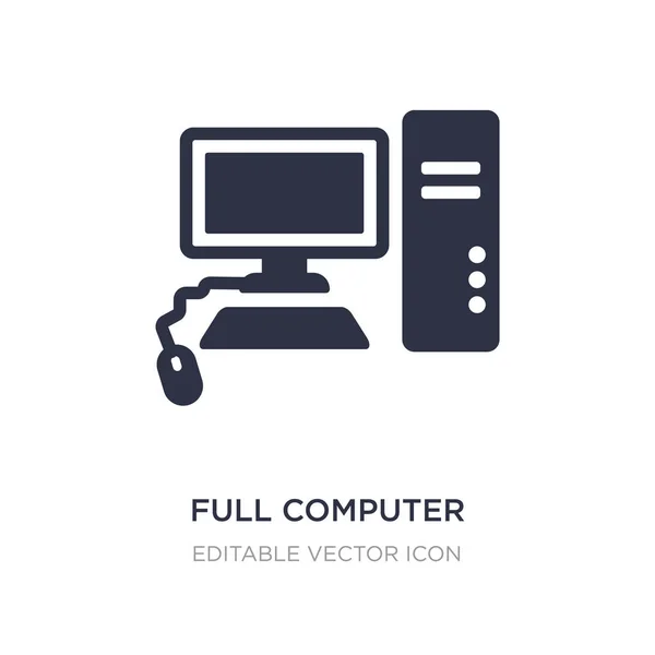 Icono completo de la computadora sobre fondo blanco. Elemento simple illustrat — Vector de stock