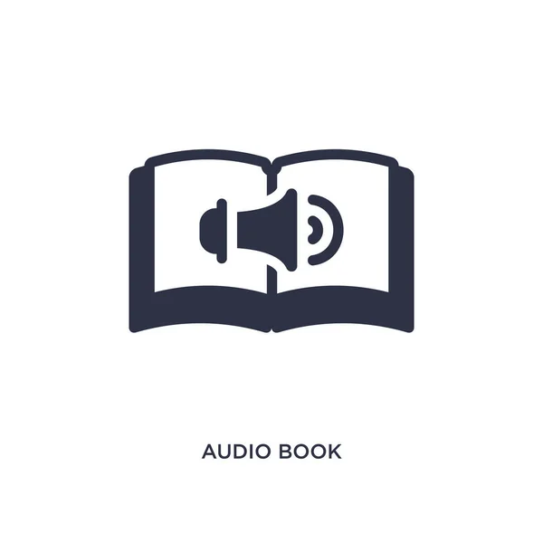 Icono de libro de audio sobre fondo blanco. Elemento simple ilustración — Archivo Imágenes Vectoriales