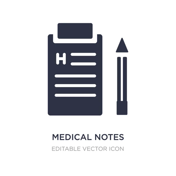 Medizinische Notizen eines Listenpapiers auf einem Klemmbrett-Symbol auf weißem Backg — Stockvektor