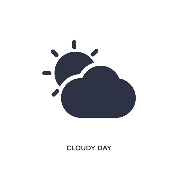 Icona giorno nuvoloso su sfondo bianco. Illustrazione semplice elemento — Vettoriale Stock