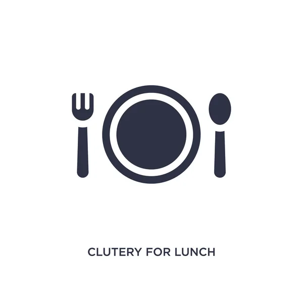 Clutery voor lunch icoon op witte achtergrond. Eenvoudig element Illus — Stockvector