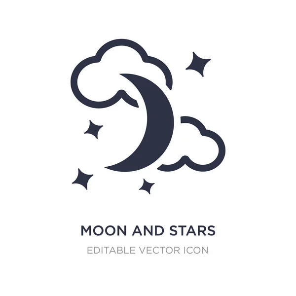 Moon and stars icon on white background. Simple element illustra — Stock Vector
