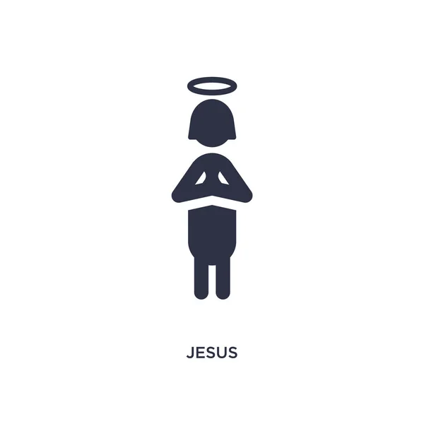 白色背景上的耶稣图标。简单的元素插图从 — 图库矢量图片