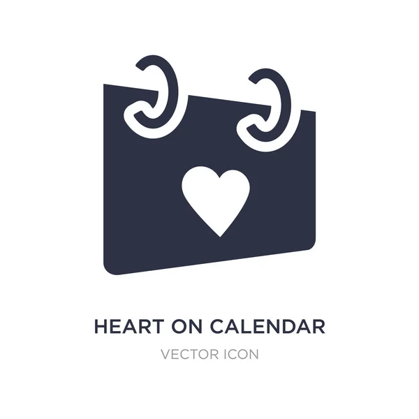 Herz auf Kalendersymbol auf weißem Hintergrund. Einfaches Element — Stockvektor