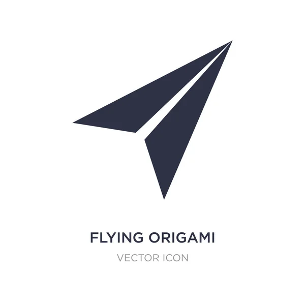 Voando ícone de avião origami no fundo branco. Elemento simples — Vetor de Stock