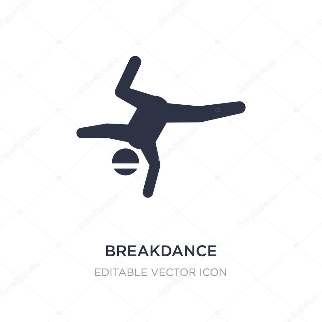 Breakdance icon on white background. Simple element illustration from Sports concept. breakdance icon symbol design.