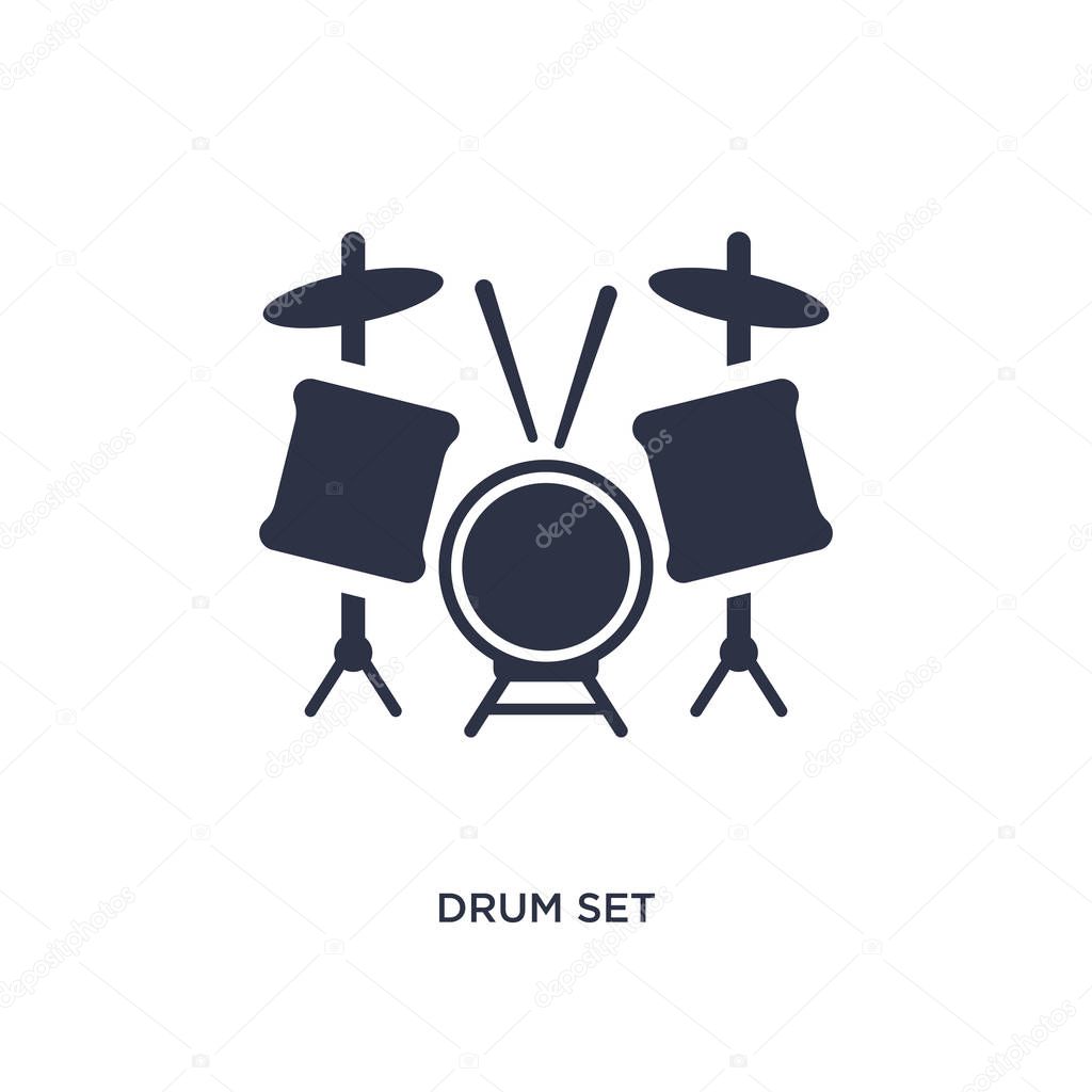 Drum set icon. Simple element illustration from hobbies concept. drum set editable symbol design on white background. Can be use for web and mobile.