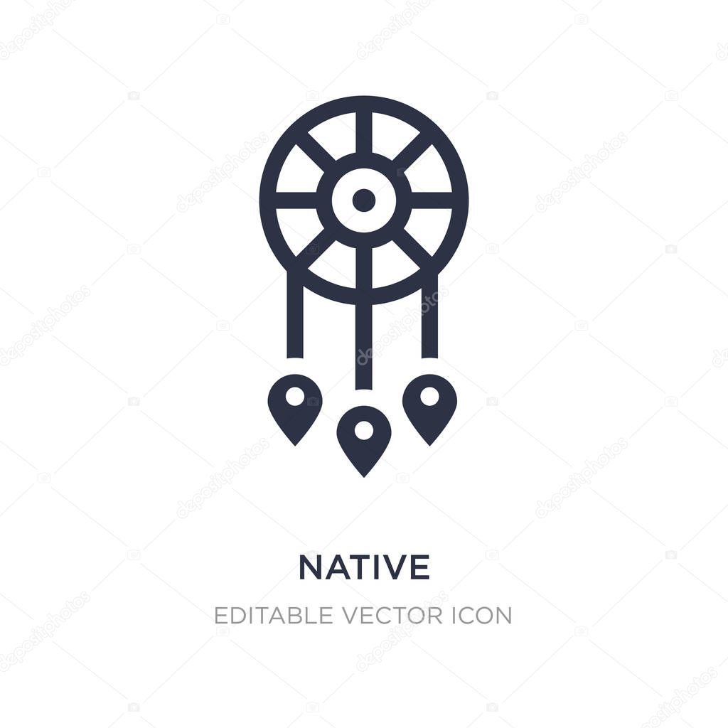 Native icon on white background. Simple element illustration from Cultures concept. native icon symbol design.