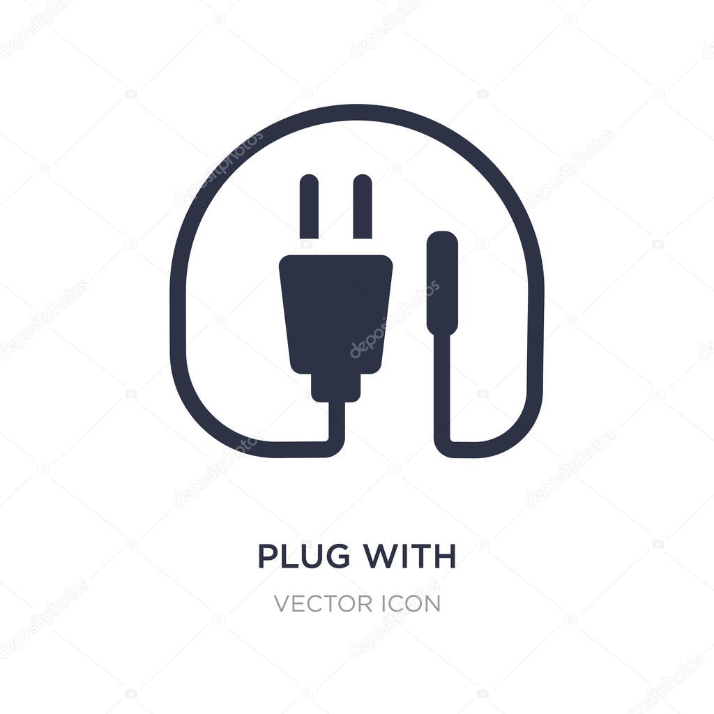 plug with circular cable icon on white background. Simple elemen
