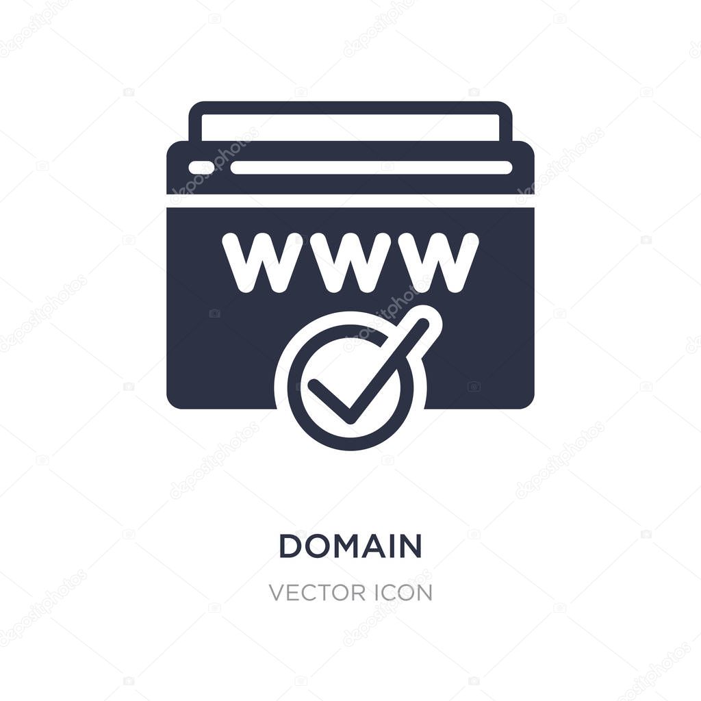 domain registration icon on white background. Simple element ill