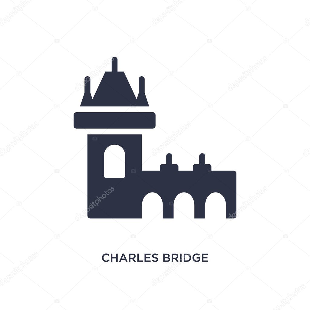 charles bridge icon on white background. Simple element illustra