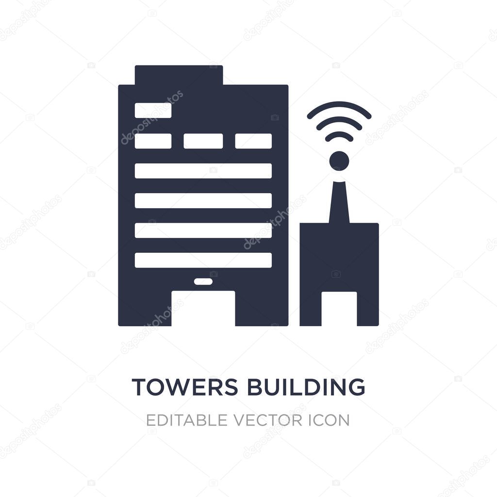 Towers building transmission icon on white background. Simple element illustration from Buildings concept. towers building transmission icon symbol design.