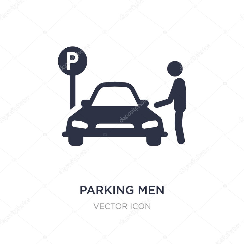 Parking men icon on white background. Simple element illustration from Transport concept. parking men sign icon symbol design.