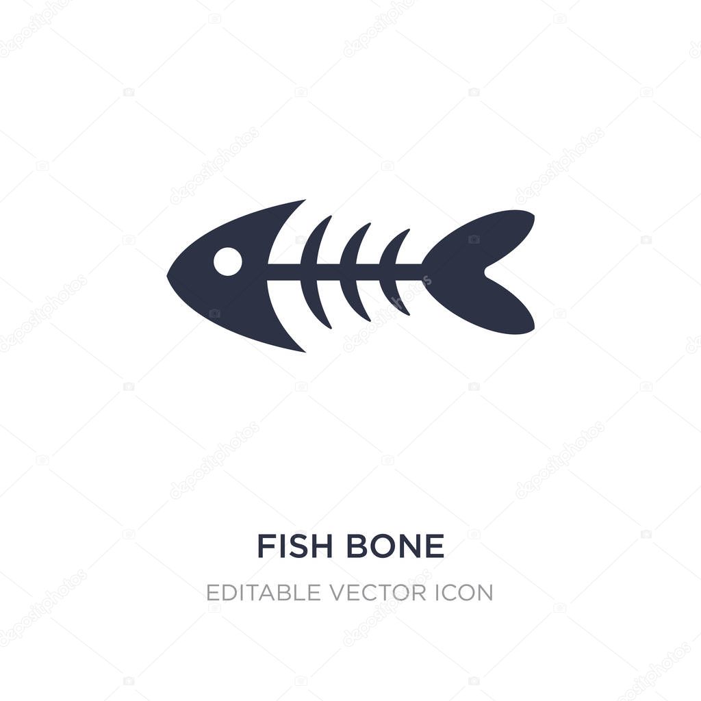 fish bone icon on white background. Simple element illustration 