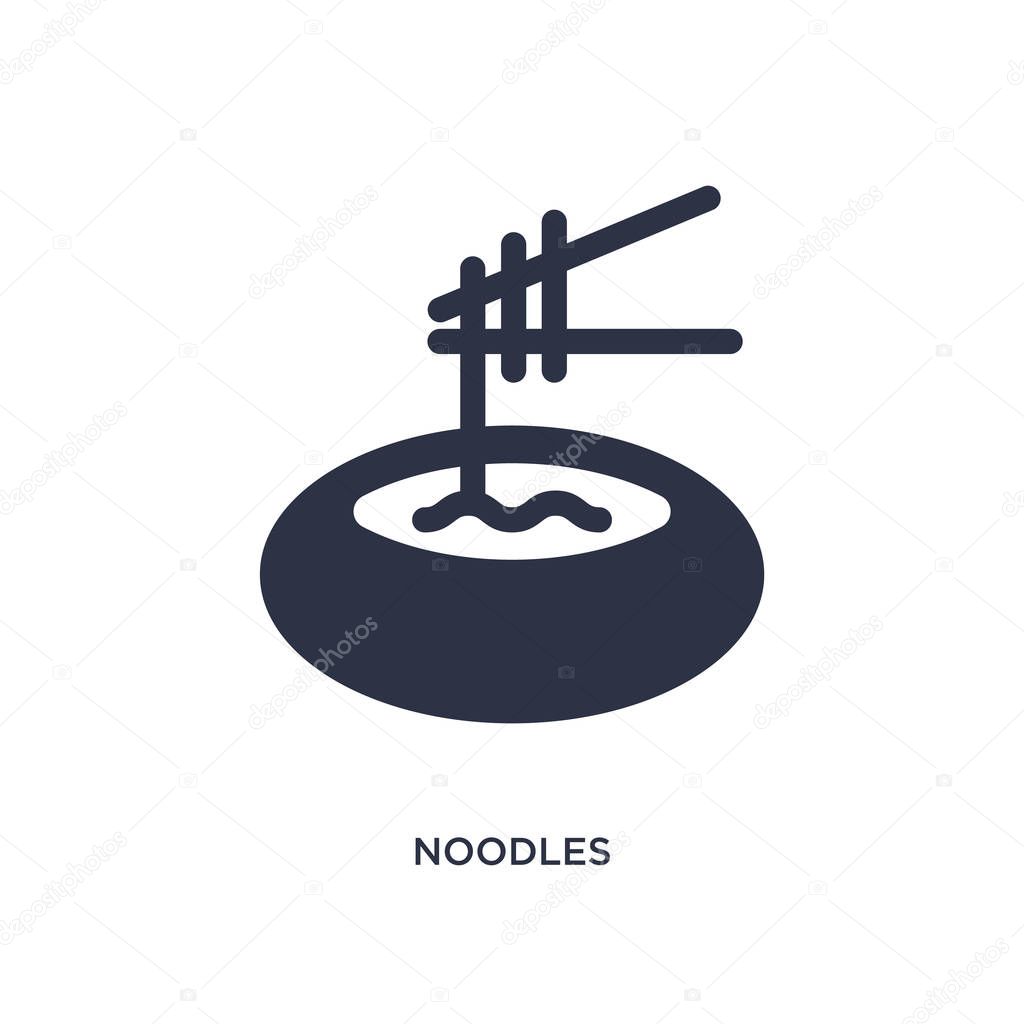Noodles icon. Simple element illustration from fast food concept. noodles editable symbol design on white background. Can be use for web and mobile.