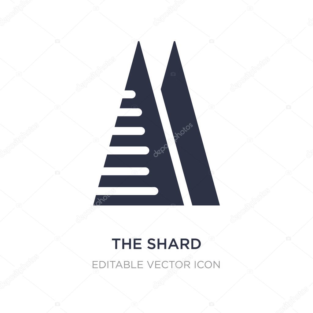 The shard icon on white background. Simple element illustration from Monuments concept. the shard icon symbol design.