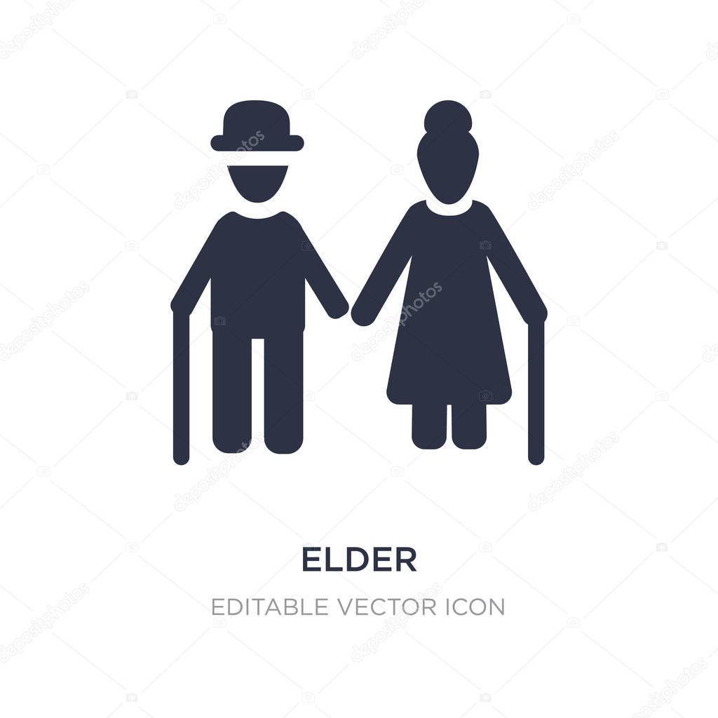 Elder icon on white background. Simple element illustration from People concept. elder icon symbol design.