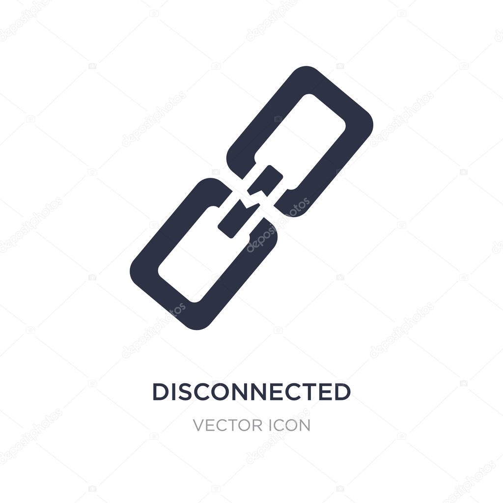 disconnected chains icon on white background. Simple element ill