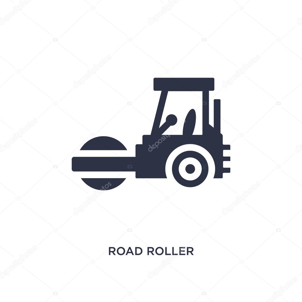 Road roller icon. Simple element illustration from tools concept. road roller editable symbol design on white background. Can be use for web and mobile.